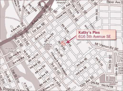 Map directions to Kathy's Pies Iowa